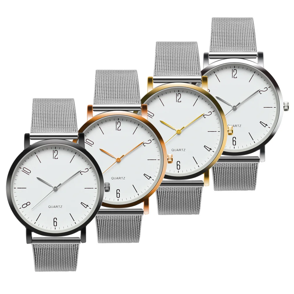 

Simple Fashionable Watch for Men And Women Unisex Watch Mesh Belt 6 with Numbers Students Foreign Trade Watch a Generation of Fa