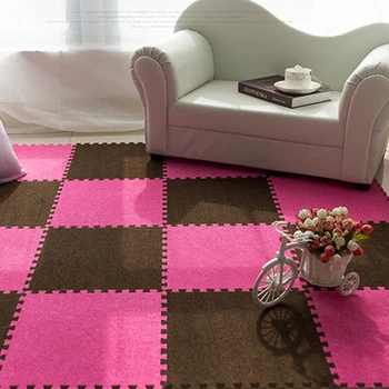 

Kids DIY Stitching Crawling Blanket Game Carpet Rug Fluff Surface Stitching Children Baby Play Mats Floor Puzzle Play Mat 9 Pcs