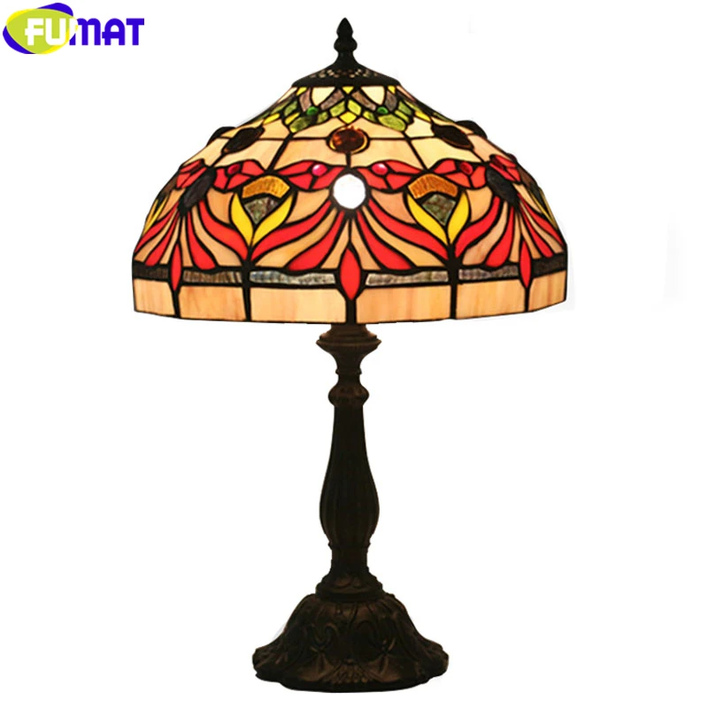 FUMAT настольная лампа абажур из витражного стекла Тиффани Европейский стиль