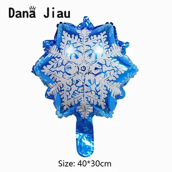 

Danajiau merry Christmas Blue snowflake foil Balloon Birthday Party NEW YEAR Decoration Helium Balloons princess toy wholesale