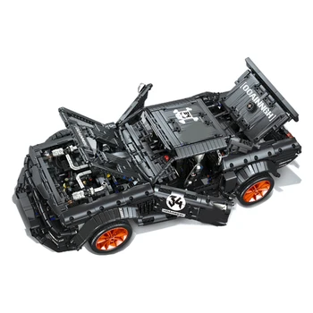 

3168Pcs 1:10 Scale MOC Small Particle Sports Car Model Assembly Building Block Vehicle Set -Black Static Version/Dynamic Version