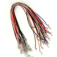 10 pièces 1.5/2mm coton ciré cordon réglable tressé corde chaîne de collier avec fermoir à homard bijoux à bricoler soi-même faisant à la main 4