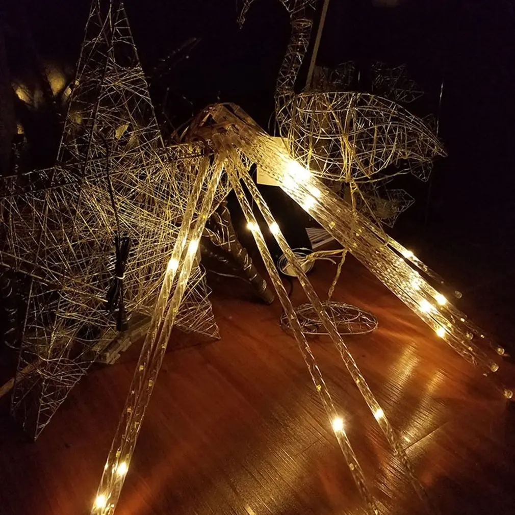 

30cm Transparent Threaded Tube String lights Remote Control Meteor Star Lights For Garden Home Decoration Battery Powered lights