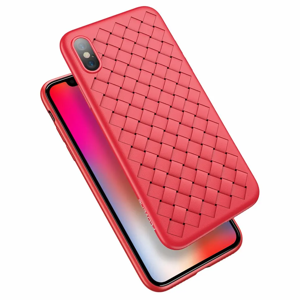

Super Soft Phone Case For iPhone X Luxury Grid Weaving Cases For iPhone X Phone Cover Mobile Accessories