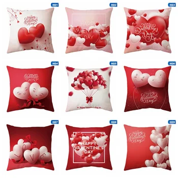 

Red Throw Pillow Cushion Covers Soft Peach Velvet Decorative Pillowcases For Holiday Couch Bed Sofa Decor Gift love