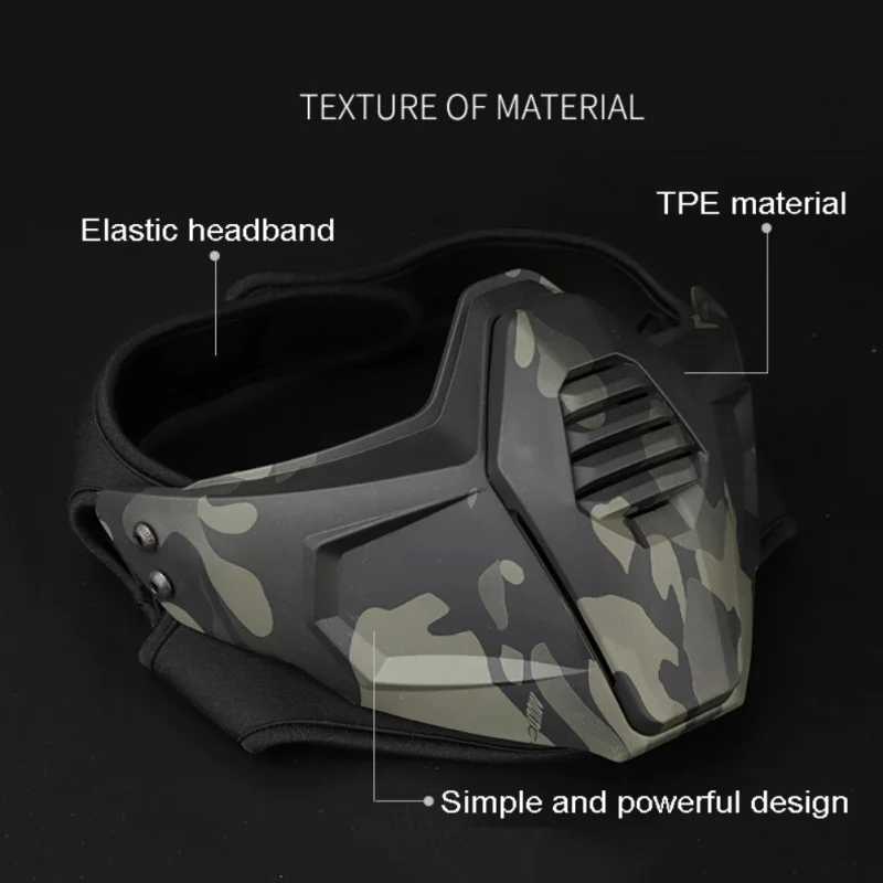Новая(тактическая) маска для охоты страйкбол маска для лица стрельба Wargames камуфляж Половина лица Защитная Нижняя маска Защита пейнтбола маска