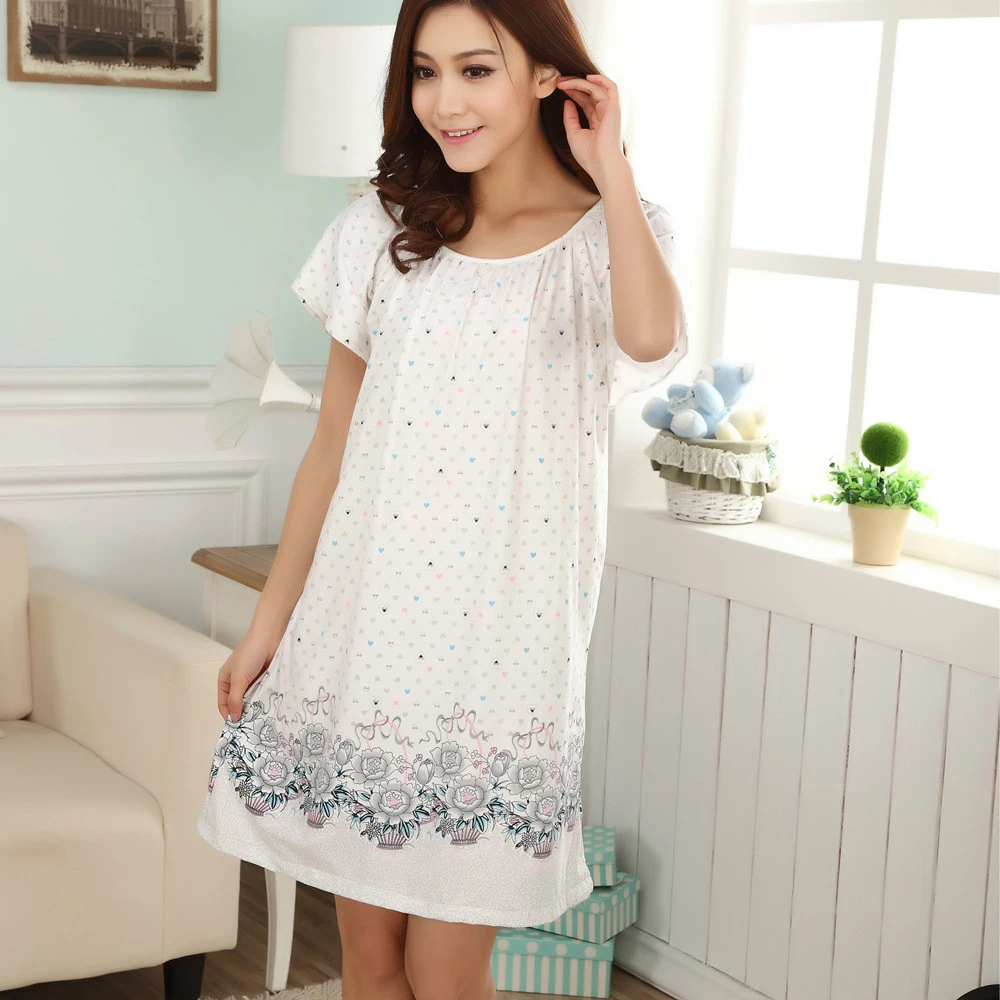 Plus Grosse Nachthemden Fur Frauen 2021 Sommer Dressing Kleider Madchen Nachthemden Nachthemd Baumwolle Und Seide Sleep L Xxl E1082 Plus Size Nightgowns Plus Nightgownnightgown For Women Aliexpress