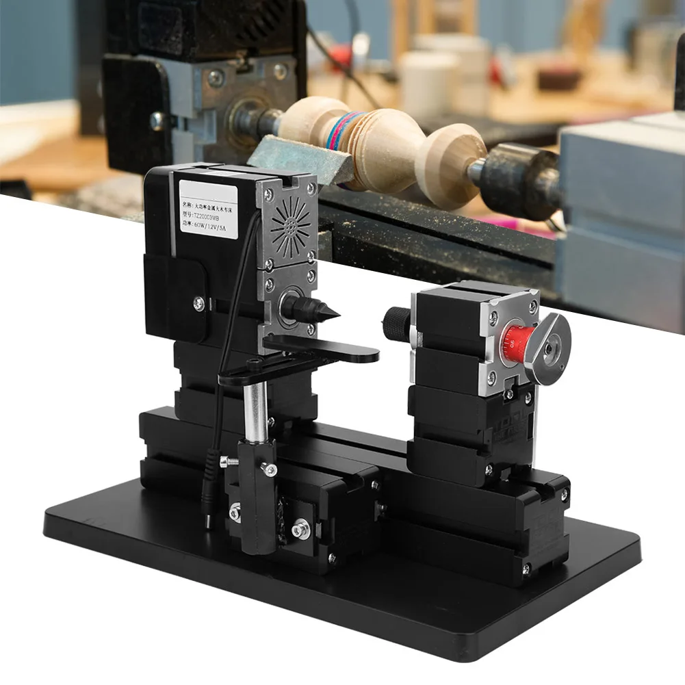 

AC 100-240V Metal Wood Turning Lathe TZ20003MB 60W Metal Wooden Lathe For Engineering Plastics