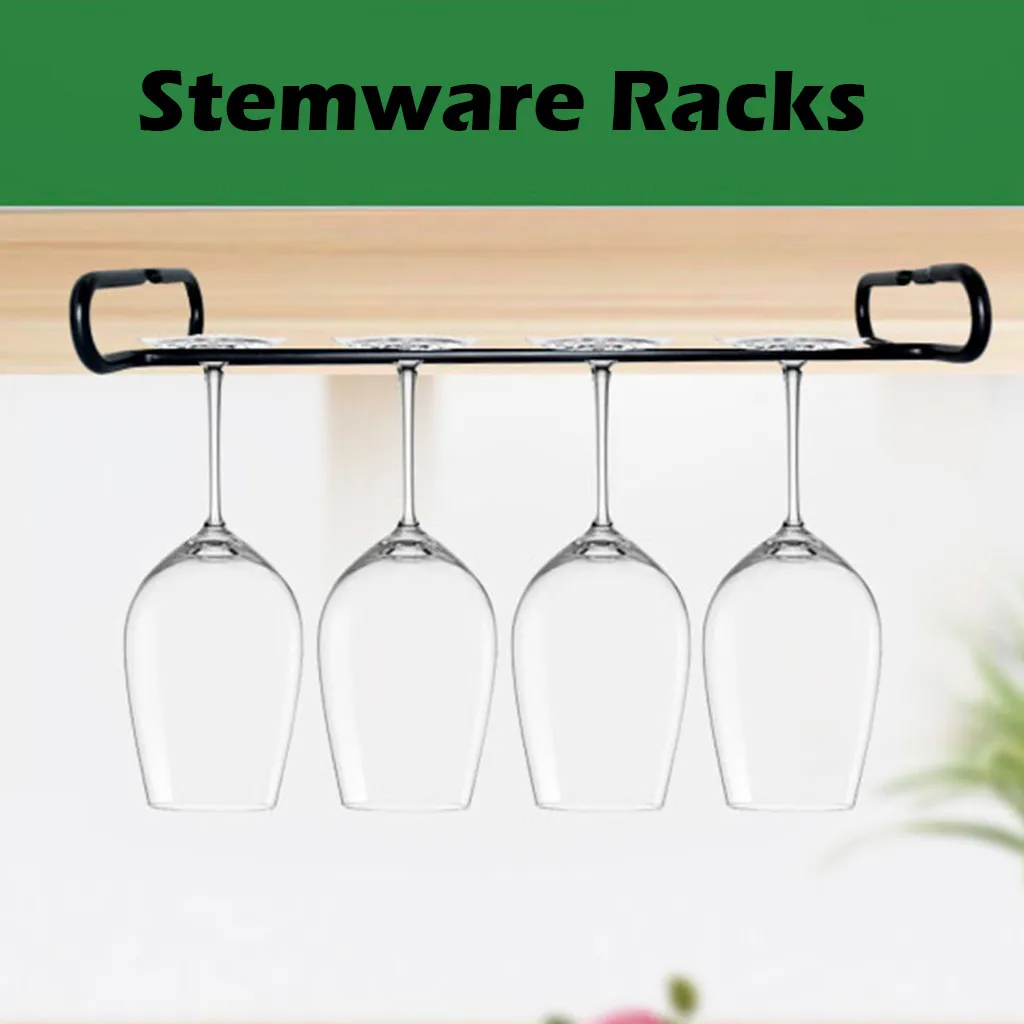 Cup Holder Rack Under Cabinet Glasses Stoage Stemware Wine Glass for Bar Kitchen storage Accessories Supplies | Дом и сад