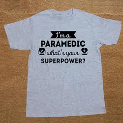 Фельдшер сверхдержавы профессии здравоохранения футболка Для мужчин парамедик футболка дизайн короткий рукав 100% хлопковые подростковые