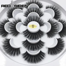 Красная сирена 7 пар Накладные ресницы натуральные длинные толстые 3D ресницы ручной работы мягкие Объемные Накладные ресницы продавцы Макияж Поддельные ресницы