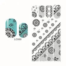 LC69-72 черный стиль Япония Популярная 3D кружевная наклейка для ногтей цветок невесты наклейка s в настоящее время доступна экологически