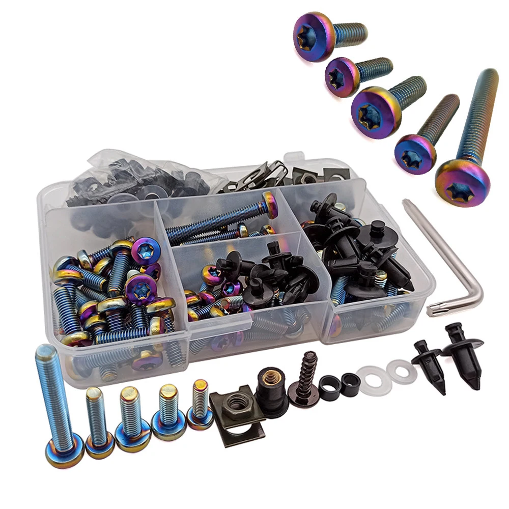 

M5 M6 Aluminum Motorcycle Fairing Screws Bolts Kit Inner Hexagon Motorbike Mount For Kawasaki KX100 kx 85 125 250 250f 450f