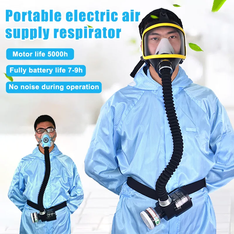 

Electric Air Supply Respirator Constant Flow Face Cover Anti-Gas Dust Protection KQS8