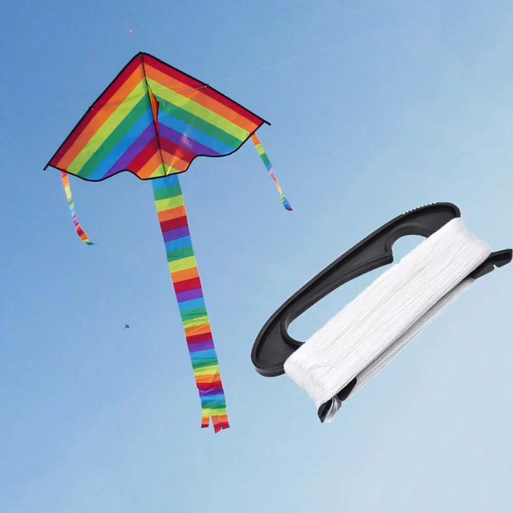 Black Kite Thread Winder with 100 Meters Flying Kite Line D Shape Plastic Kite Line Board Flying Kites Line Outdoor Toys 2