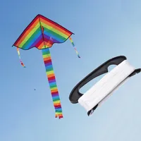 Black Kite Thread Winder with 100 Meters Flying Kite Line D Shape Plastic Kite Line Board Flying Kites Line Outdoor Toys 2