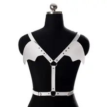 Белое крыло тела жгут кожаный бюстгальтер ремень сексуальный подтяжки топ в готическом стиле кожа связывание размера плюс регулируемое белье Клубные рейв девушки