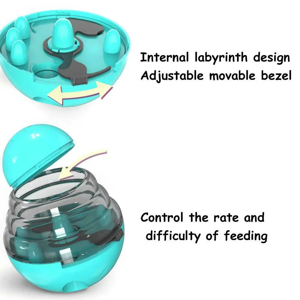 Интерактивная собака кошка еда лакомство шарик-игрушка для питомцев смешной тряски утечки пищевой контейнер щенок медленная еда миска кормушка игрушки неваляшки