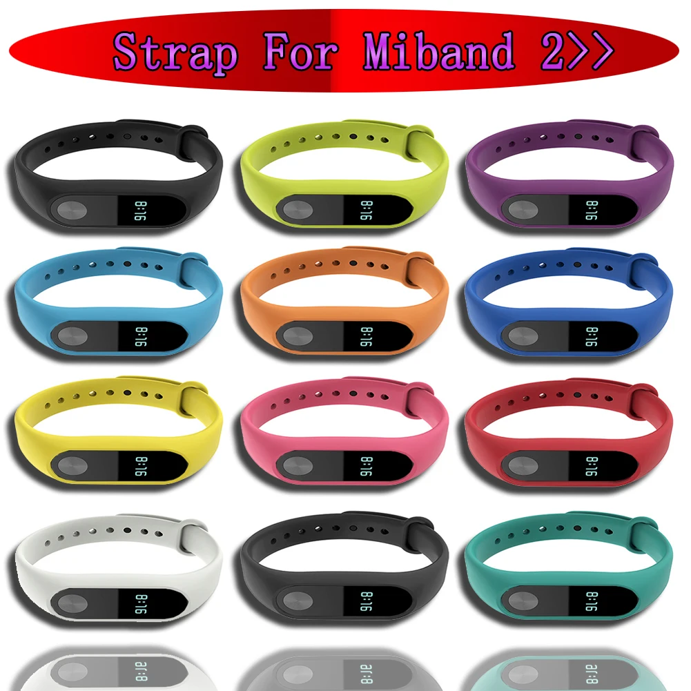 

11 Colors Fashion Bracelets for Xiaomi Mi Band 2 Sport Watch Strap Silicone Wrist Strap for Xiaomi MiBand2 Bracelet Wriststrap