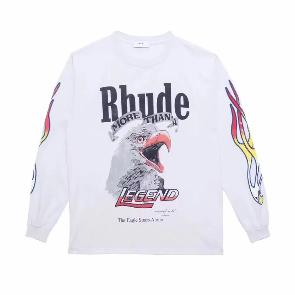 Для мужчин и женщин толстовки Rhude толстовки Legend Eagle Logo Rhude Толстовка LOSANGELS Kanye West Толстовка James уличная - Цвет: 3