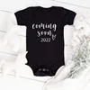 Baby Announcement Coming Soon 2022 Newborn Baby Bodysuits Summer Boys Girls Romper Body Pregnancy Reveal Clothes 6