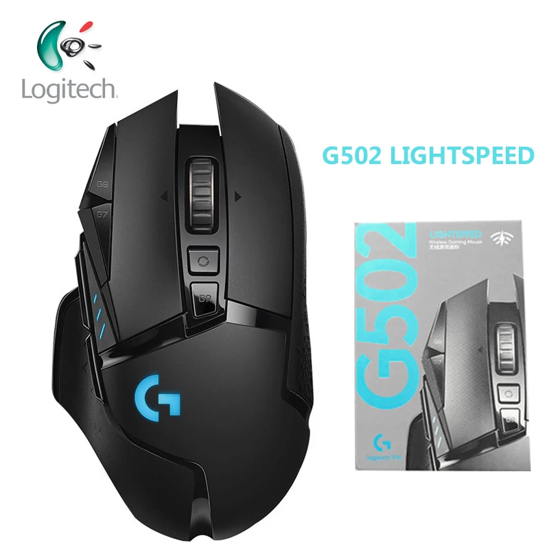 Logitech G502 LIGHTSPEED 16000DPI Game Mouse with HERO Sensor LIGHTYNC Tensioning System Gaming Mouse Support Button
