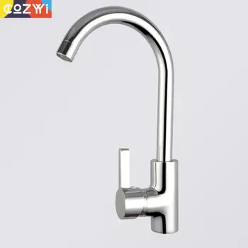 

COZYYI Brass Body Kitchen Faucet Sink Tap Round Square Water Sprayer Chorme Plate Water Mixer Rotation Kitchen Tap