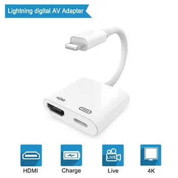 

New For Lighting to HDMI Lightning AV Adapter HDMI / HDTV TV Digital Cable Adapter For iPhone 5 5s 6 6s 7 7plus for iPad Series