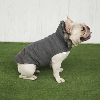

Autumn Winter Pet Cotton-padded Warm Clothes Puppy Solid-colored Vest 2-Legged Thickening Sleeveless Coat For Small Medium AXIR