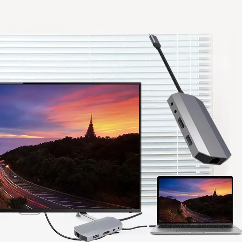 Type-C3.1 4K Usb3.0 Sd Tf карты Gigabit Ethernet Порты и разъёмы звуковая карта с интерфейсом Usb c Pd зарядки 9 в 1 конвертер
