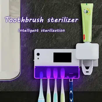 

Uv Light Toothbrush Sterilizer Holder Cleaner Plastic Solar Induction Automatic Toothpaste Dispenser 1Pcs