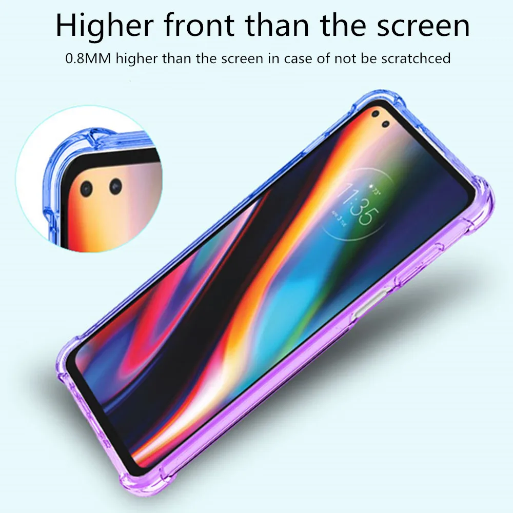 Gradient Clear Shockproof Silicon Phone Case