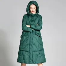 Женская зимняя парка, женские пуховики, брендовая зимняя куртка для женщин, пуховик с капюшоном 90%, Женская куртка, свободные зимние пальто Kpop