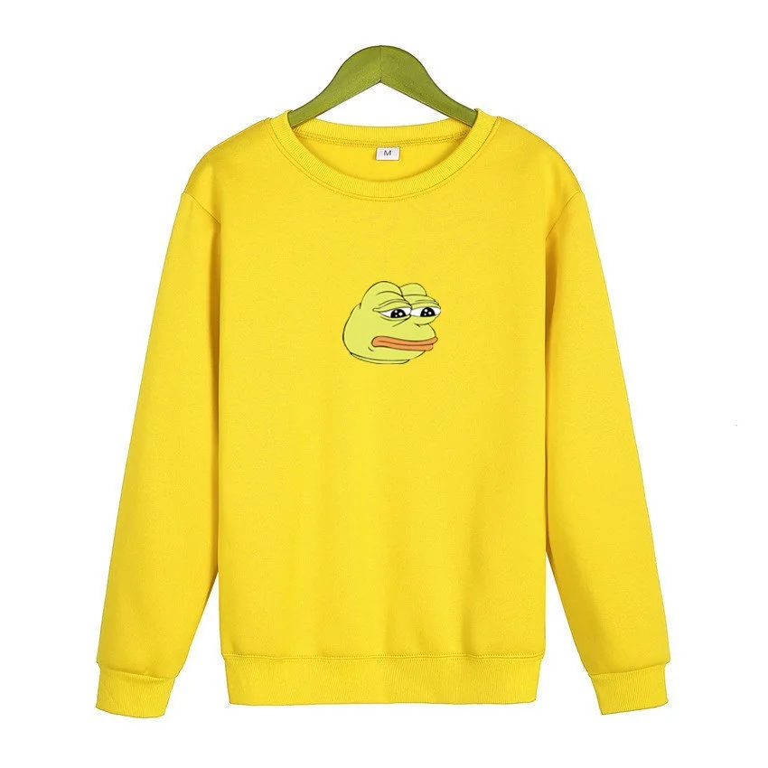 O-Neck Hoodie Sad Frog Print Mens Fashion Brand Sweatshirt Men Women Hoodie Pullover New Autumn Hip Hop Streetwear hoody