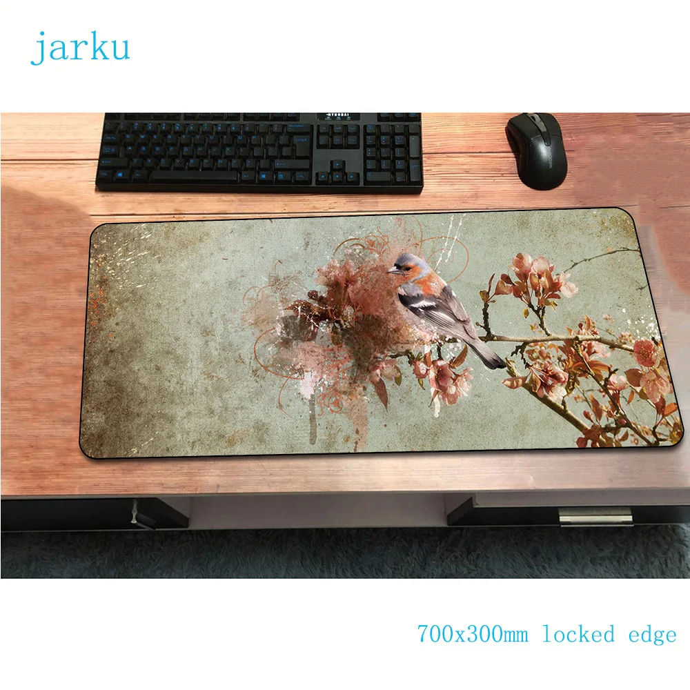 Birds mouse pad 700x300x2mm gaming mousepad cute office notbook desk mat wrist rest padmouse games pc gamer mats