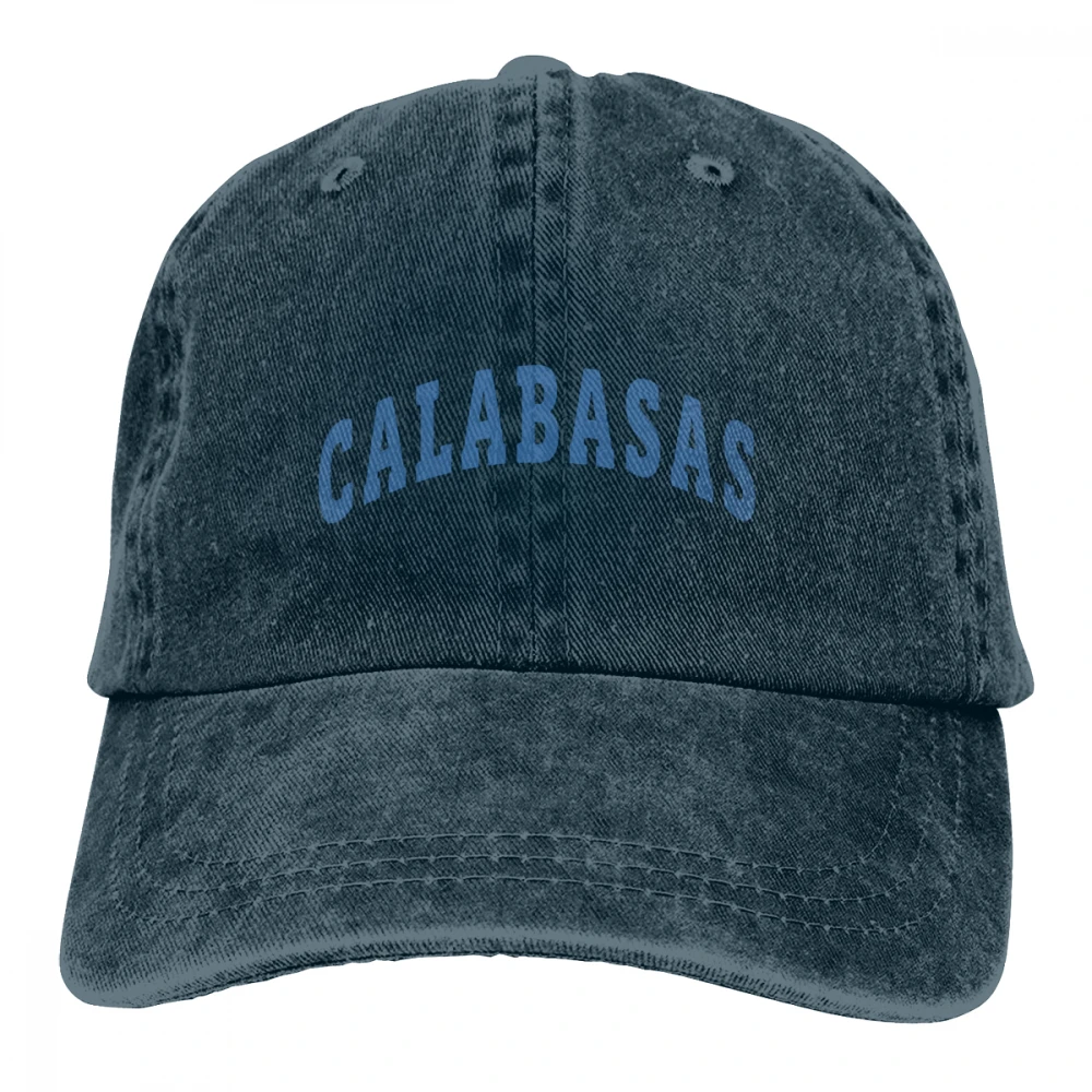 Calabasas Casquette натуральный унисекс Мужские Женские джинсовые бейсболка с ремешком кепки Регулируемый Гольф папа шляпа - Цвет: Тёмно-синий