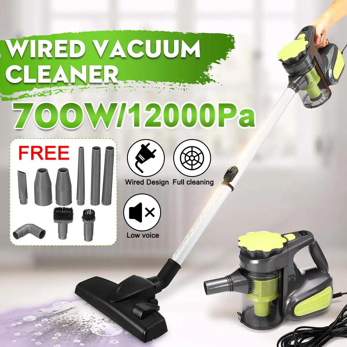 

2 in 1 100-240V 12000Pa Corded Handheld Home Commercial Vacuum Cleaner Large Suction Capacity Powerful Aspirator Appliances