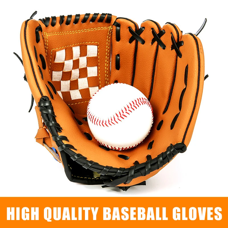 Baseball Bat Gloves Adult Kids Thick Imitate Cowhide Glove Outdoor