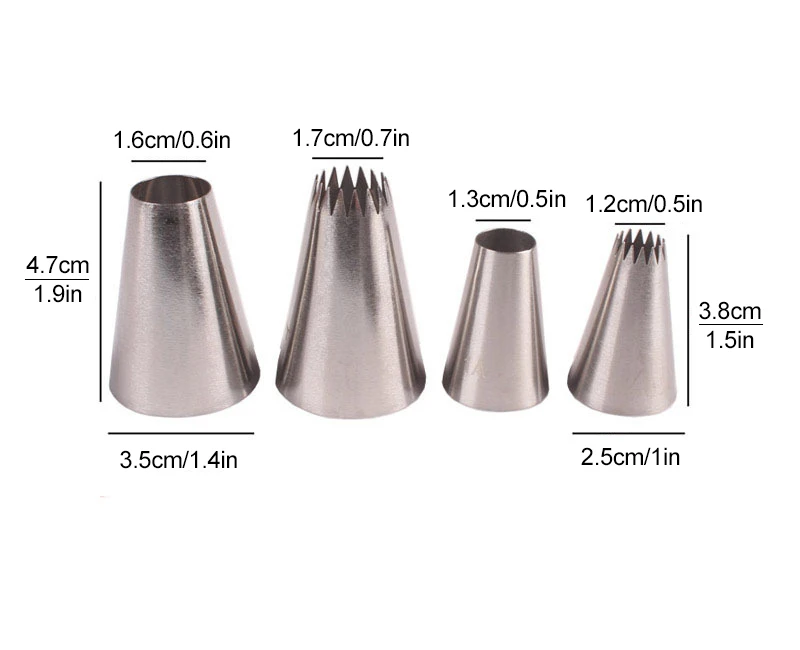 Description Picture 5 of item4/5/6/7Pcs Cream Nozzles Pastry Socket Large Cupcake Paper Cups Cream Nozzles Cake Decorating Tools for Pastry Piping Bag Baking