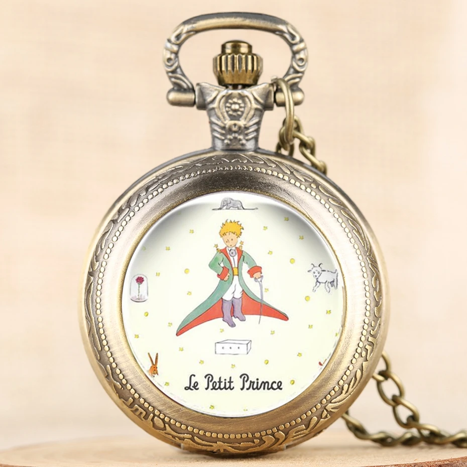 Hot Selling Classic The Little Prince Movie Planet Blue Bronze Vintage Quartz Pocket FOB Watch Popular Gifts for Boys Girls Kids 2019 2020 2021 2022 2023 2024 (14)