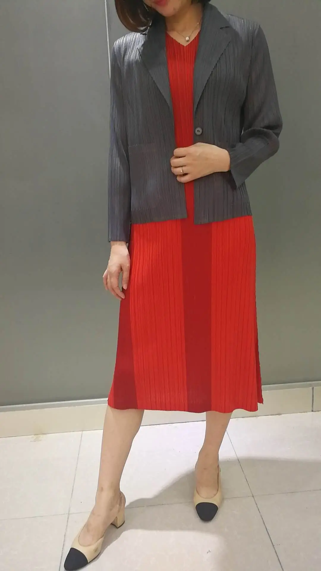 MIYAKE fold идеальный приталенный деловой костюм; Пальто с воротником