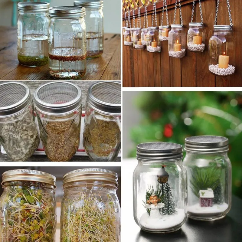 Seed Sprouter Germinatio крышка комплект Sprouting баночки с проращивающимися ситечками из нержавеющей стали набор крышек для выращивания ваших собственных Sprouts