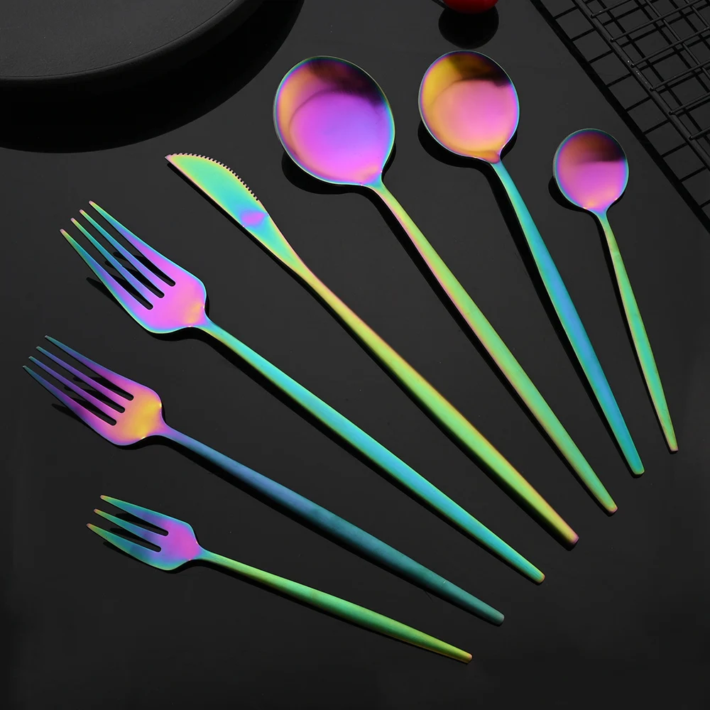 Cutlery Set Stainless Steel Tableware Dinnerware Kitchen Party Knife Fork Spoon Fruit Fork Accessories