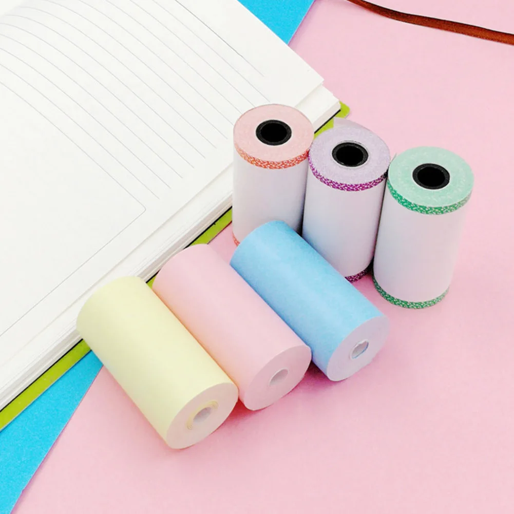 Thermal Paper Roll 6 Rolls Printable Sticker Paper Roll for Peripage Thermal Printer