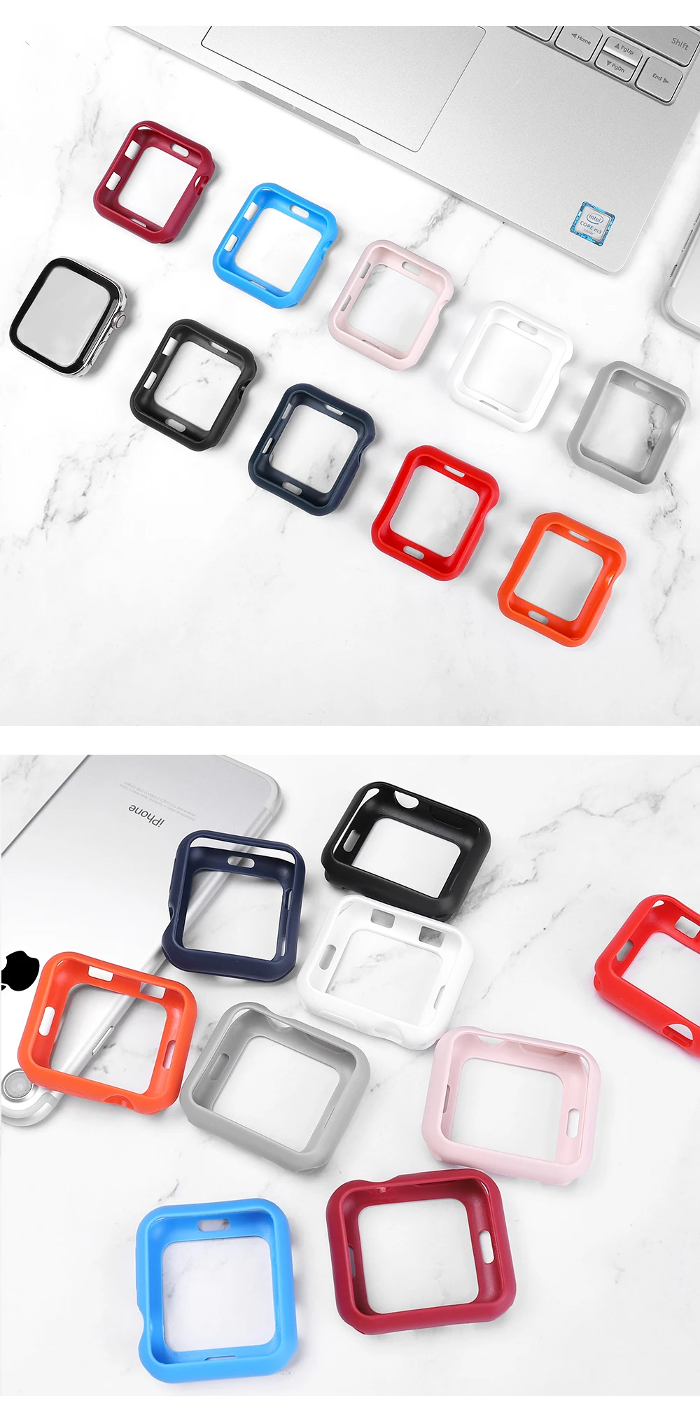 Подходит для Apple Watch 3 2 1 42 мм 38 мм защитный чехол для iWatch 4 5 40 мм 44 мм ProBefit Candy Мягкий силиконовый чехол