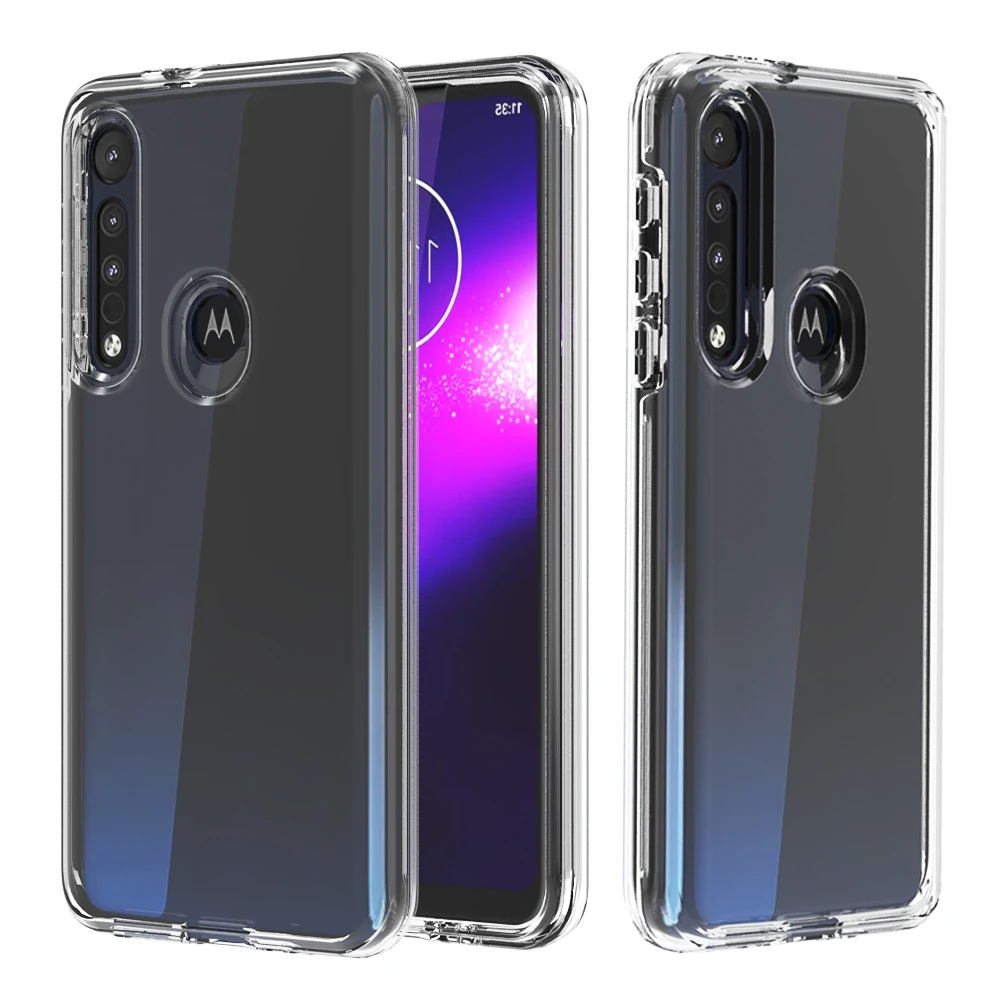 Transparent For Motorola Moto One Zoom One Pro Case Soft TPU Hard PC Phone Coque For 2