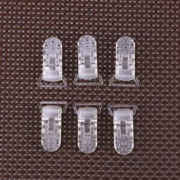 

25 Pcs T-shaped Clear Plastic Baby Pacifier Clips Badge Clips Holdes for Making Clips Straps Transparent