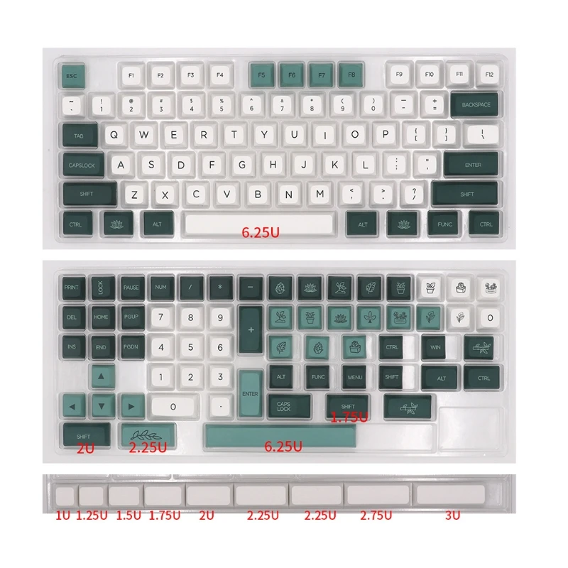

1 Set PBT Dye Subbed Keycap For Mechanical Keyboard GMK Botanical Key Caps GKA Height for Cherry MX 6.25U Spacebar