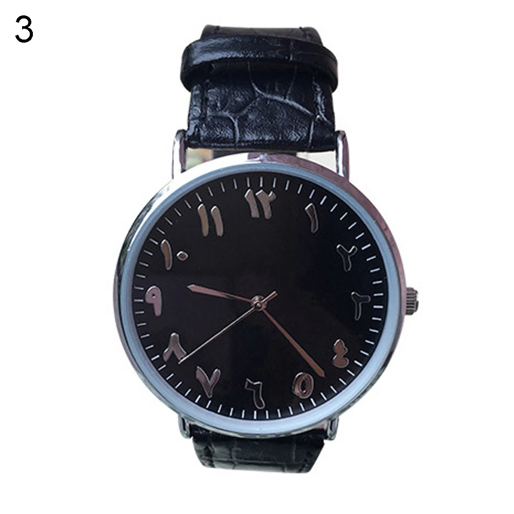 Unisex Wristwatch Analog Quartz Wrist Watch Women Luxury Arabic Numbers Faux Leather Lover Couple Wrist Watches for Ladies Gift