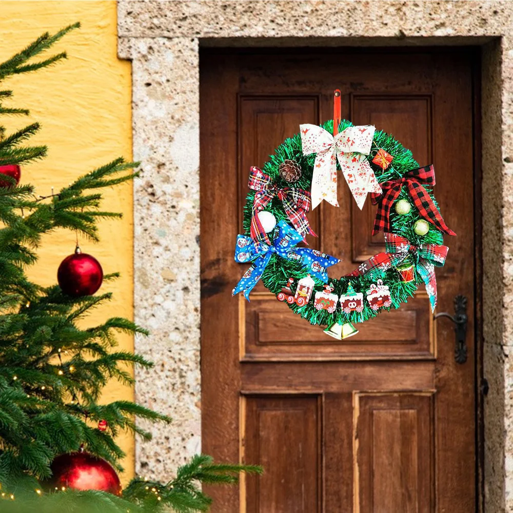 Small Train Door Hanging Garland Christmas 1PCS Holiday Supplies Navidad New  Style Beautiful Plastic Decoration Wreath|Wreaths  Garlands| - AliExpress